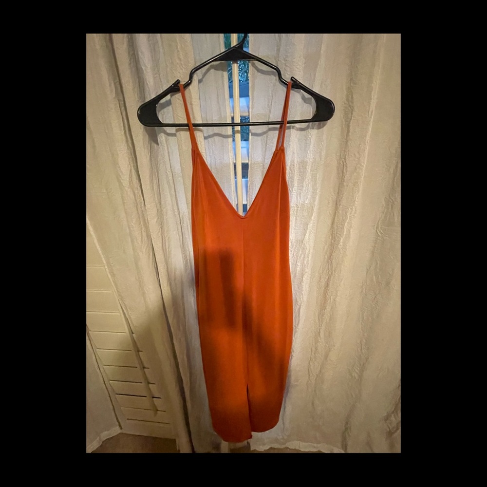 Small burnt orange Figure flattering dress